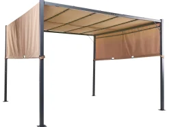 Pawilon ogrodowy altana 310 x 310 cm LED brązowy