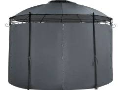 Pawilon ogrodowy owalny 368 cm z zasłonami szary