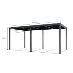 Pergola ogrodowa Luxe 7.8x3m aluminiowa z oświetleniem antracyt