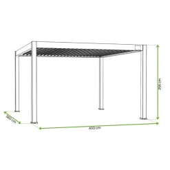 Pergola Ogrodowa Tarasowa DELUXE AUTOMATIC 3,6x4 z oświetleniem LED