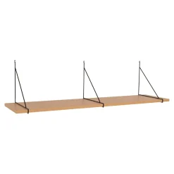 Półka Chiba 120 cm naturalna/czarna drewno i metal