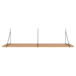 Półka Chiba 120 cm naturalna/czarna drewno i metal