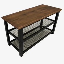 Półka ciemny brąz szafka na buty z siedziskiem loft BEGRYF 73x30x45