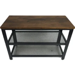 Półka ciemny brąz szafka na buty z siedziskiem loft BEGRYF 73x30x45