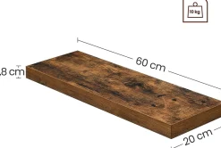 Półka ścienna rustykalny brąz 60 cm stabilna wisząca loft aranżacja