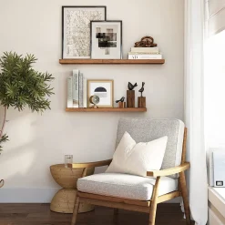 Półka ścienna rustykalny brąz 60 cm stabilna wisząca loft aranżacja