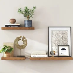 Półka ścienna rustykalny brąz 60 cm stabilna wisząca loft aranżacja