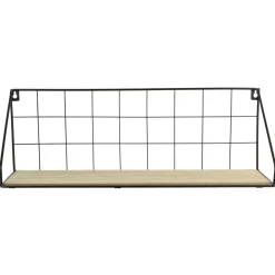 PÓŁKA METALOWA Canard czarna 45x15cm MDF W OKLEINIE DĘBU