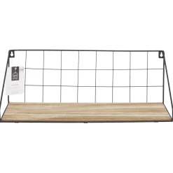 PÓŁKA METALOWA Canard czarna 45x15cm MDF W OKLEINIE DĘBU