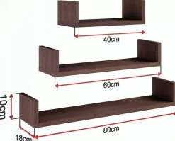 Półka wisząca EX3 DUŻA wenge zestaw 3szt. półek
