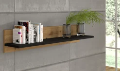 Półka wisząca NUKA G 100 cm dąb artisan czarny mat