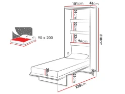 Półkotapczan Bed-Concept BC-03 90x200 z oświetleniem LED