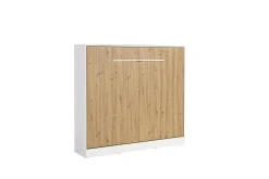 Półkotapczan Perfekt 160x200 poziomy z materacem Dąb+Biały
