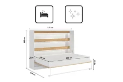 Półkotapczan Perfekt 140x200 poziomy Dąb+Czarny