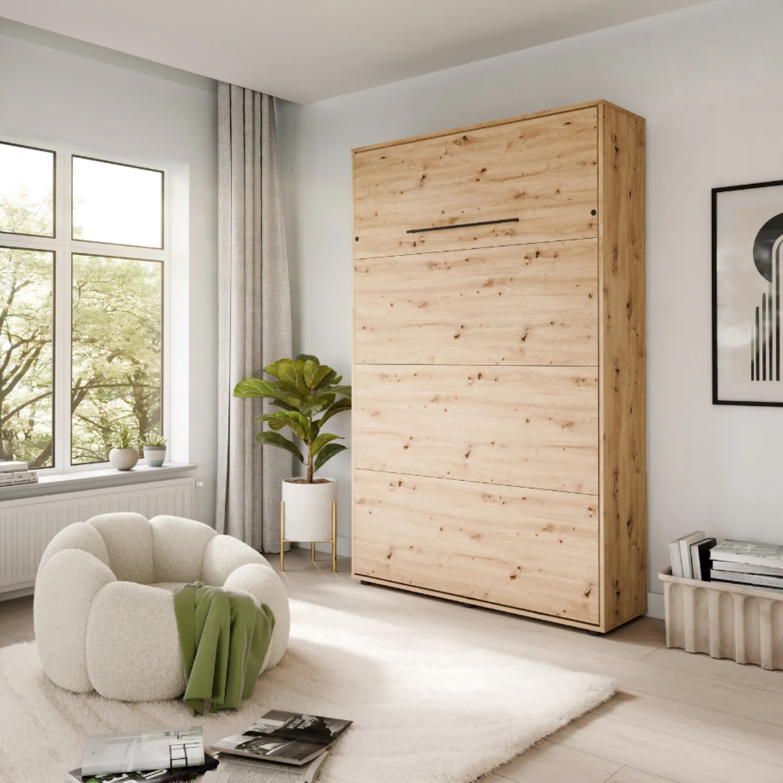 Półkotapczan rozkładany KOBI VERTO 90x200 Dąb Artisan 1 szt.