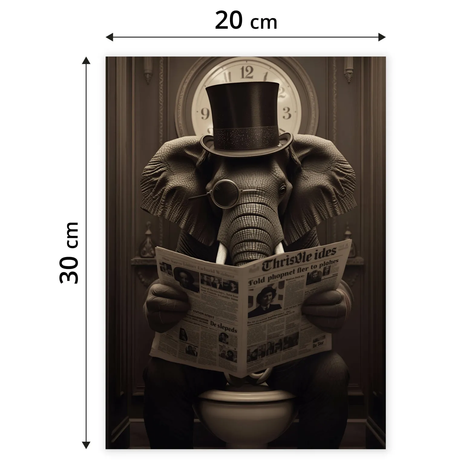 Plakat Słoń w toalecie 20x30cm