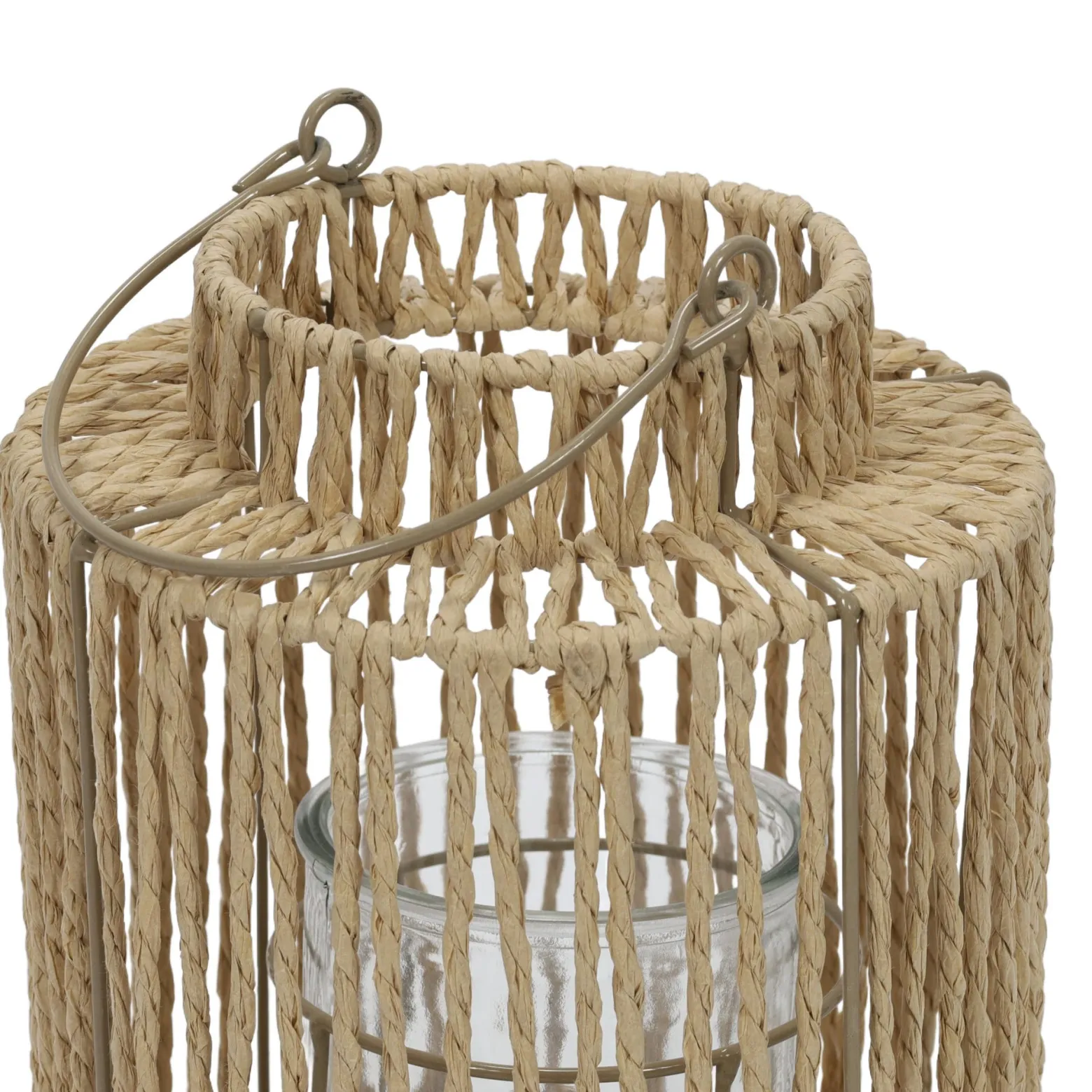 Pleciony lampion z uchwytem, 19 x 25 cm