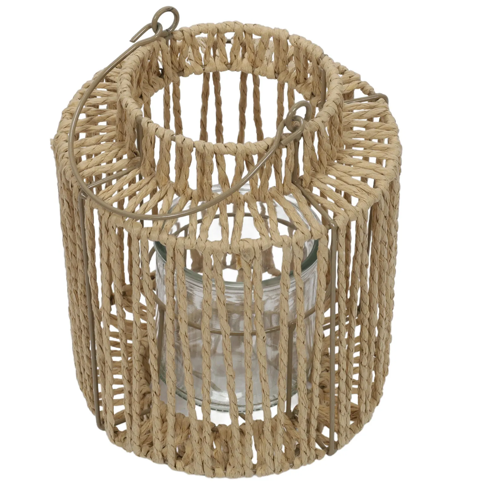 Pleciony lampion z uchwytem, 19 x 25 cm