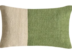 2 poduszki bawełniane 45/30 x 45/50 cm zielone kwadratowa i prostokątna