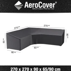 Pokrowiec ogrodowy w kształcie "L" 7956 270x270x90cm 7956 AeroCover szary
