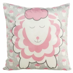 Poszewka dekoracyjna dla dzieci KIDS Baranki 45x45 cm różowo srebrna