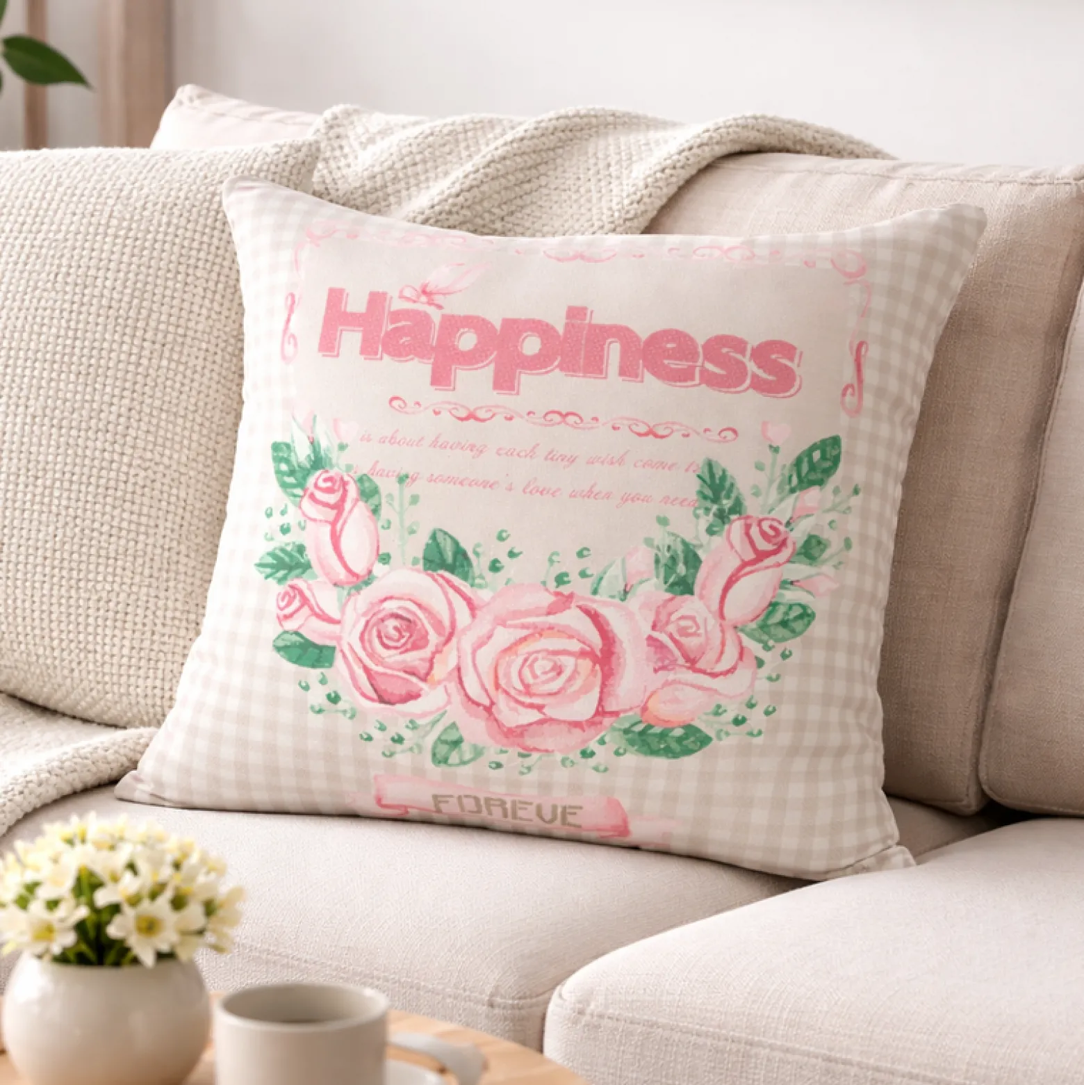 Poszewka 40x40 Happiness