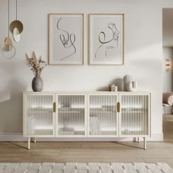 Przeszklona komoda LINEA 4D z oświetleniem LED