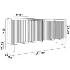 Przeszklona komoda LINEA 4D z oświetleniem LED