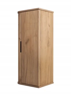 Półsłupek Łazienkowy Szafka Wisząca 79 Cm Dąb Ryflowane Fronty Mdf Elesan