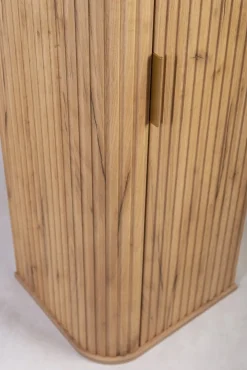 Półsłupek Łazienkowy Szafka Wisząca 79 Cm Dąb Ryflowane Fronty Mdf Elesan