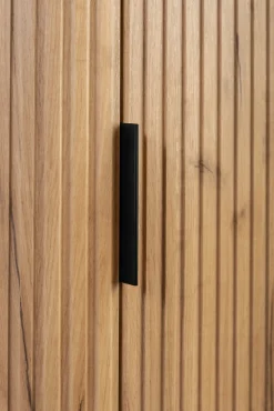 Półsłupek Łazienkowy Szafka Wisząca 79 Cm Dąb Ryflowane Fronty Mdf Elesan