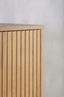 Półsłupek Łazienkowy Szafka Wisząca 79 Cm Dąb Ryflowane Fronty Mdf Elesan