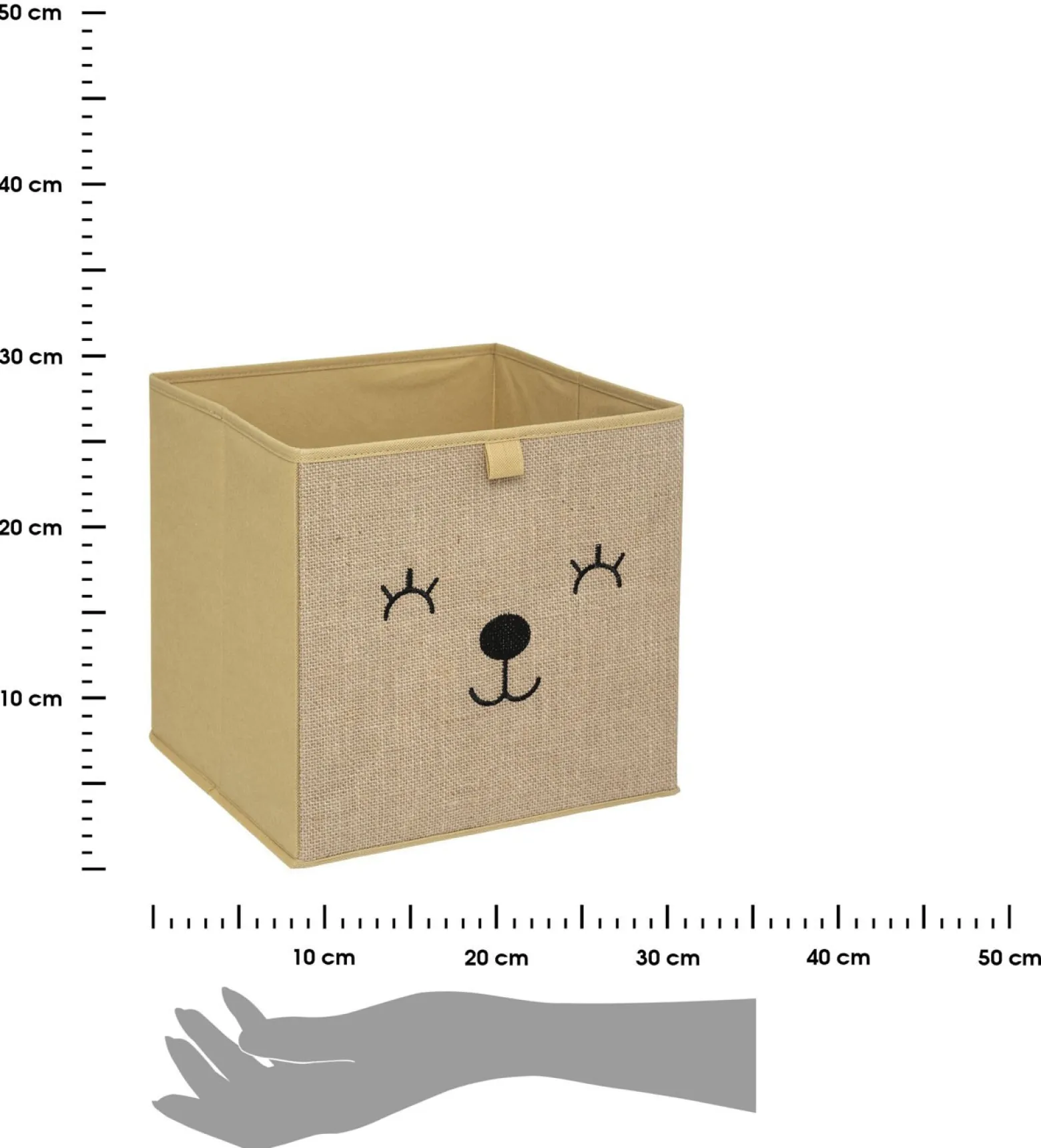 Pudełko organizer do pokoju dziecięcego beżowe boho 29x29x29 cm zwierzątka