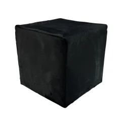 Pufa 40×40 cm VELVET MINKY kwadratowa siedzisko miękki welur czarna