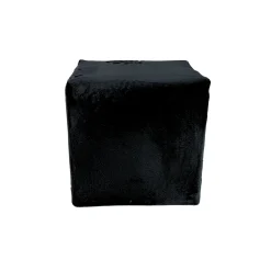 Pufa 40×40 cm VELVET MINKY kwadratowa siedzisko miękki welur czarna