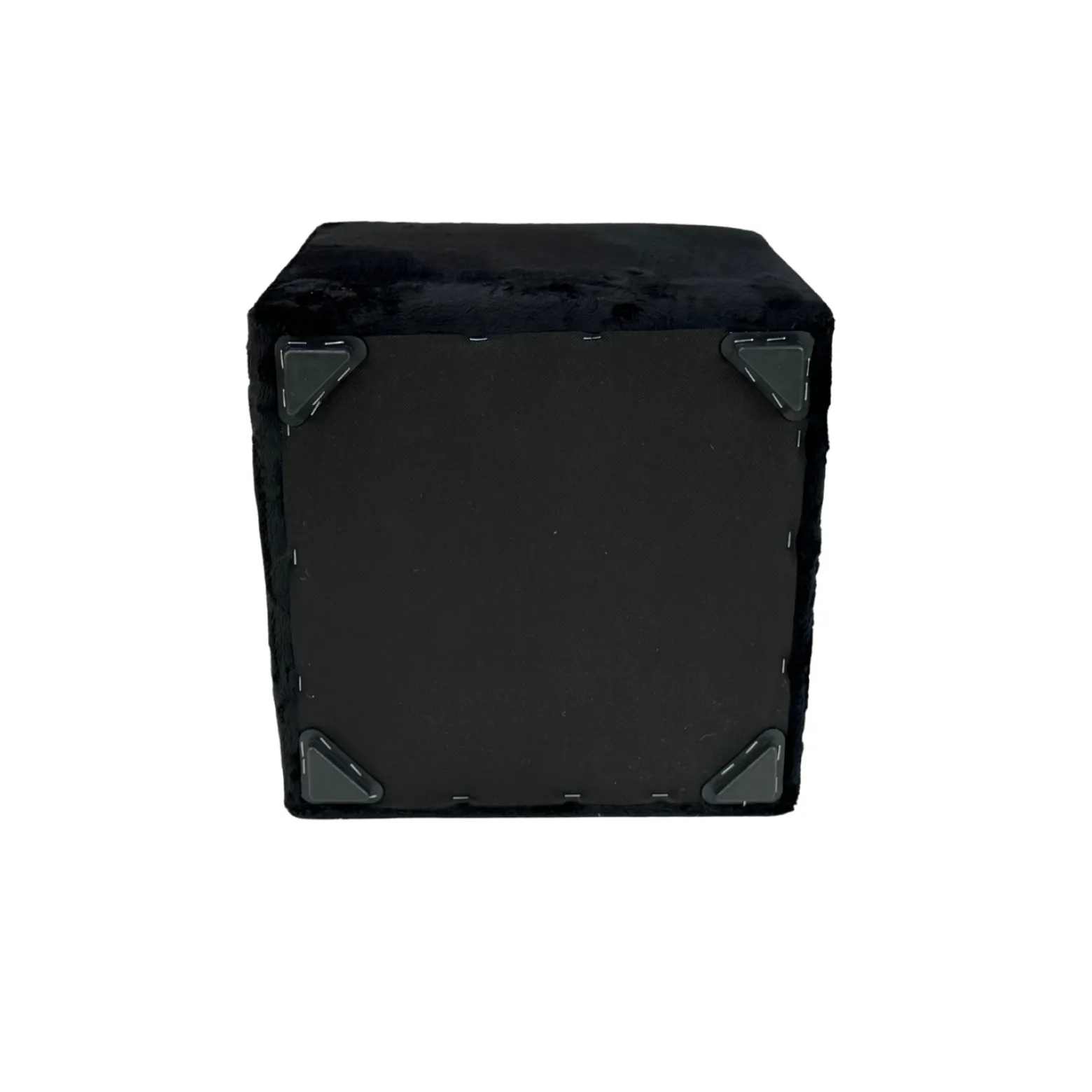 Pufa 40×40 cm VELVET MINKY kwadratowa siedzisko miękki welur czarna