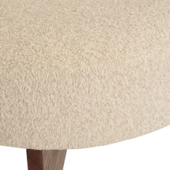 Pufa Kayan boucle kość słoniowa 50x50x30 cm siedzisko