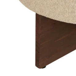 Pufa Kayan boucle kość słoniowa 50x50x30 cm siedzisko