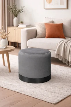 Pufa LUX elegancka podstawa metalowa czarna BL14