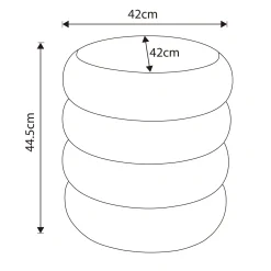Pufa otwierana ze schowkiem welurowa 42 cm SNUGGO Kremowa