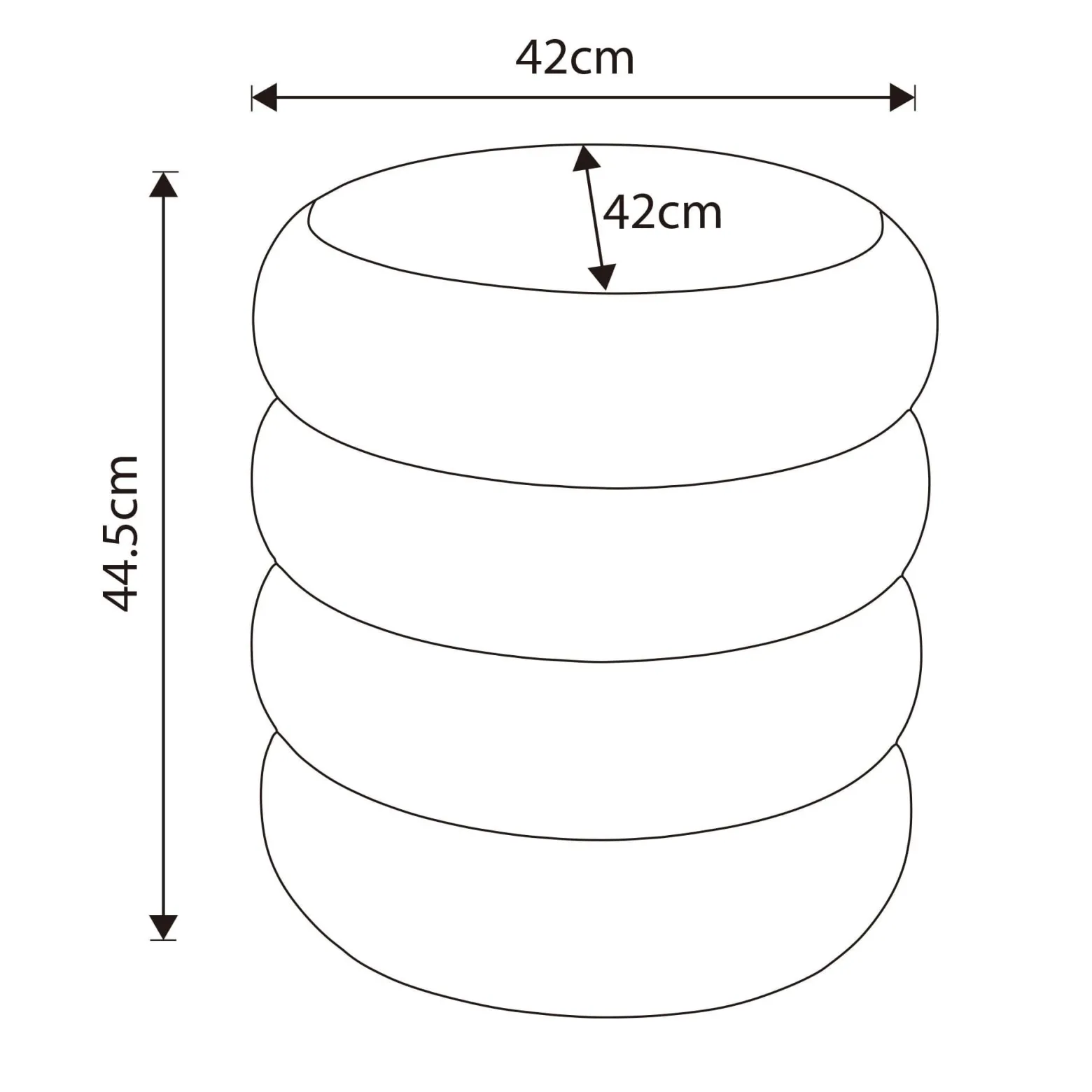 Pufa otwierana ze schowkiem welurowa 42 cm SNUGGO Kremowa
