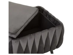 Pufa prostokątna Flint 55 cm ciemnoszara z pojemnikiem