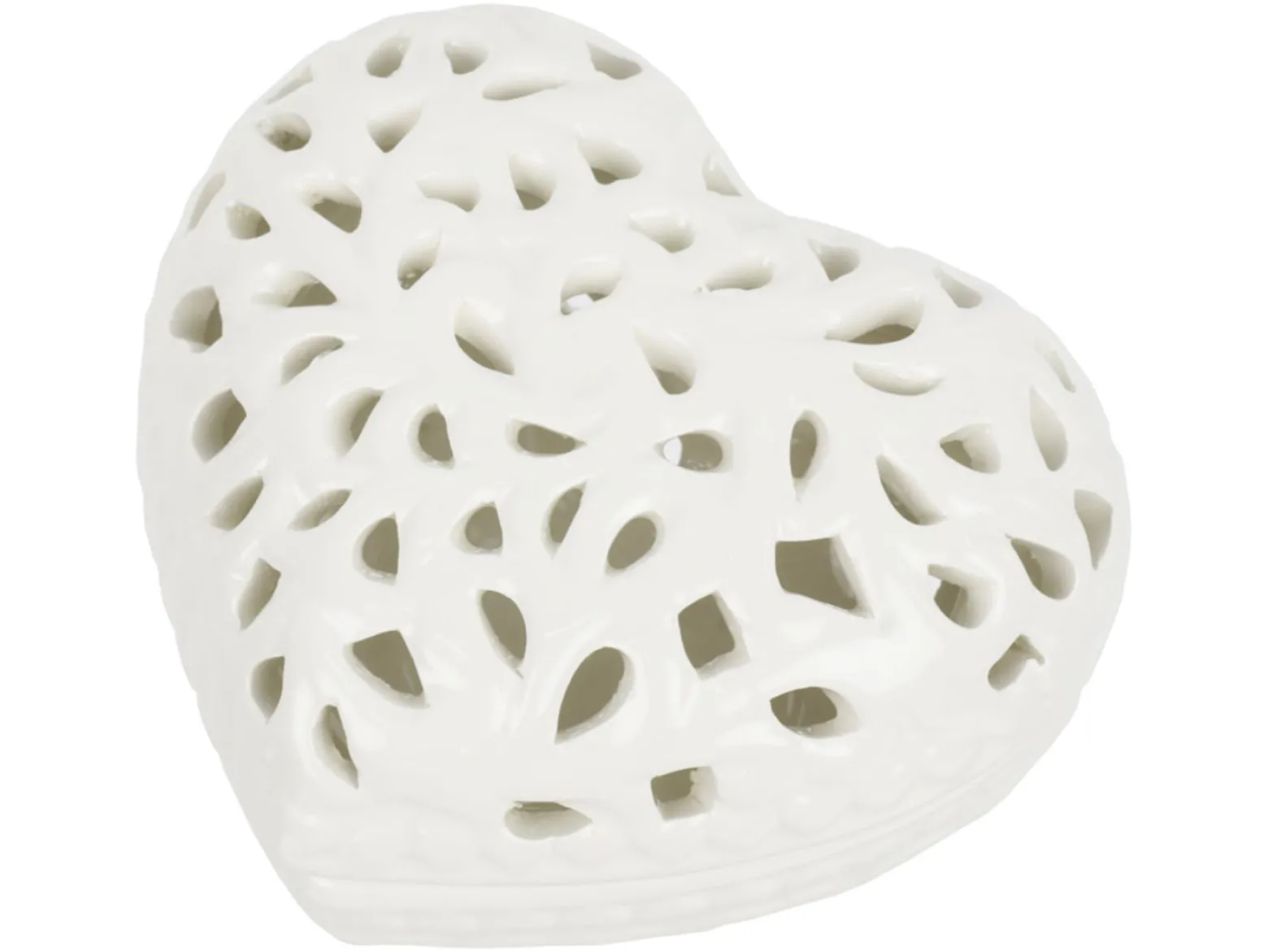 Puzderko w kształcie serca Belle EpoqAvorio ceramiczne 10 cm ecru