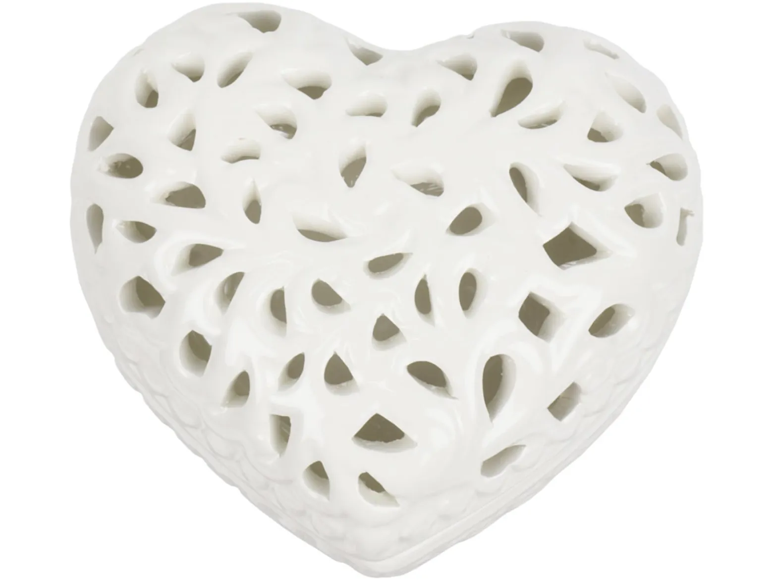 Puzderko w kształcie serca Belle EpoqAvorio ceramiczne 10 cm ecru