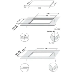Płyta indukcyjna WHIRLPOOL WFS0377NEIXL na równi z blatem 77 cm