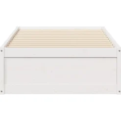 Rama łóżka bez materaca biała 75x190 cm lite drewno sosnowe