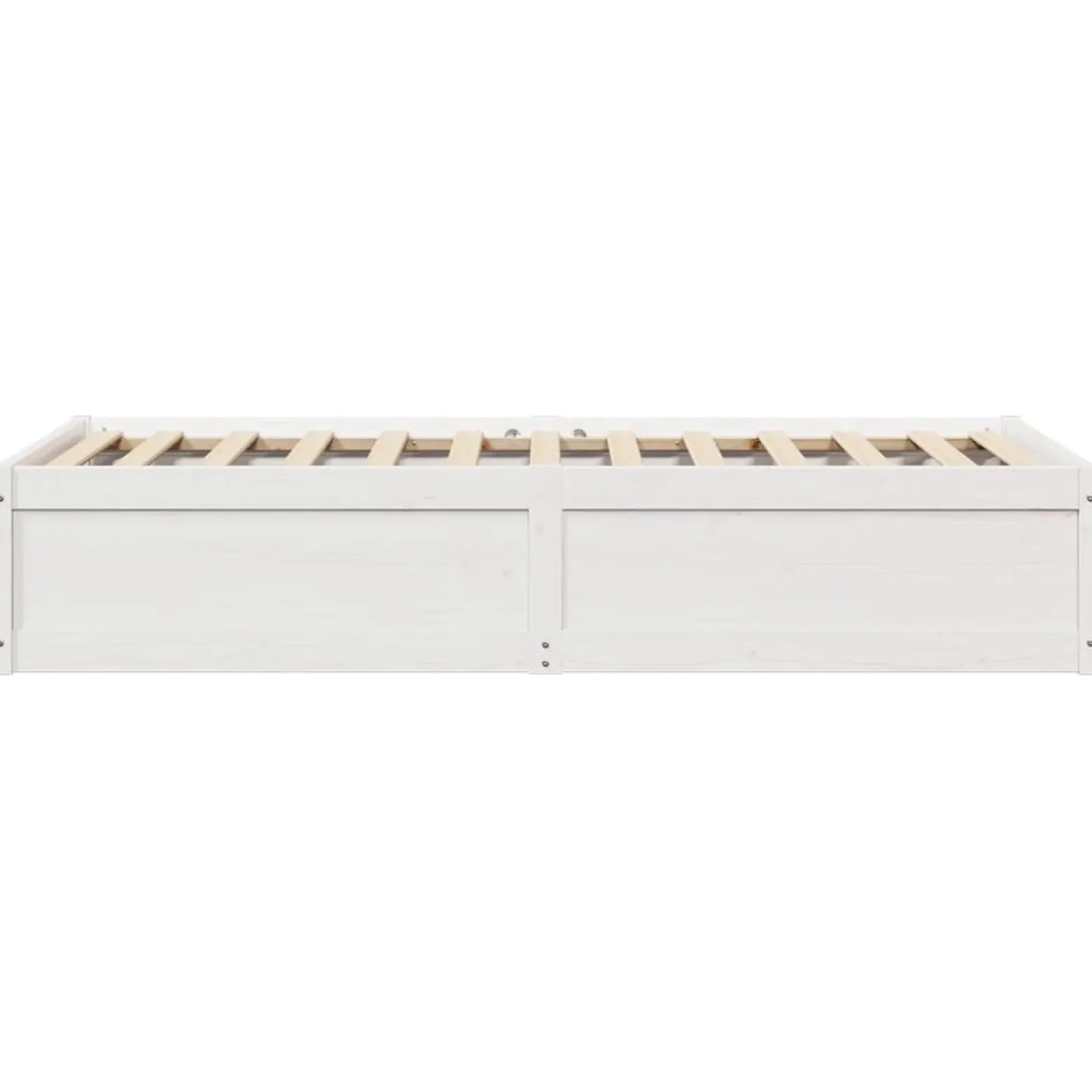 Rama łóżka bez materaca biała 75x190 cm lite drewno sosnowe