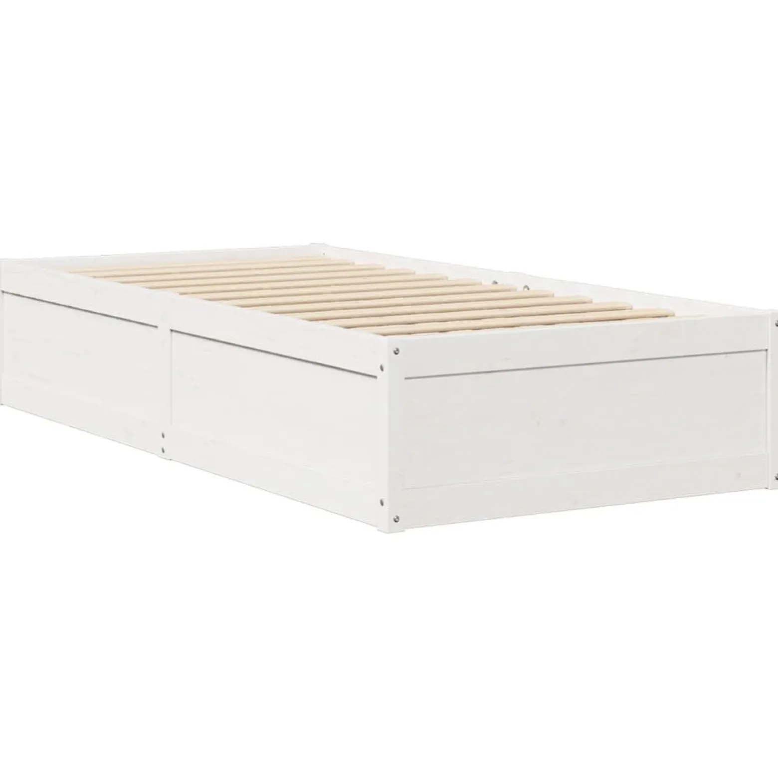 Rama łóżka bez materaca biała 75x190 cm lite drewno sosnowe