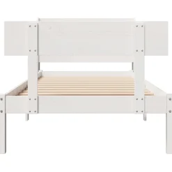 Rama łóżka bez materaca biała 75x190 cm lite drewno sosnowe