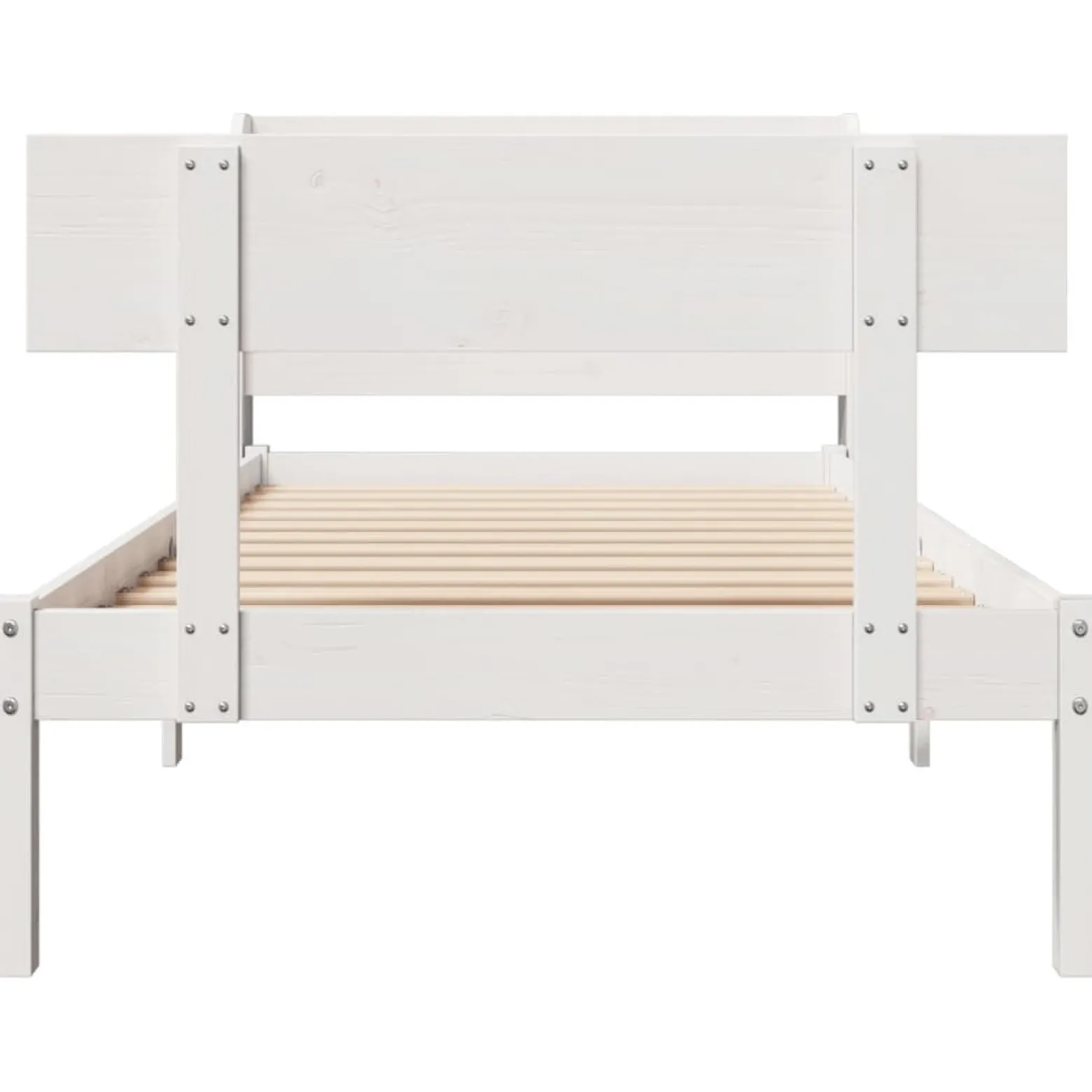 Rama łóżka bez materaca biała 75x190 cm lite drewno sosnowe